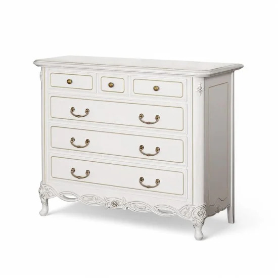 Comodă lemn masiv alb design stil Rococo Flora